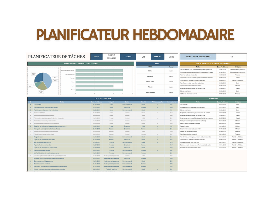 Planificateur hebdomadaire
